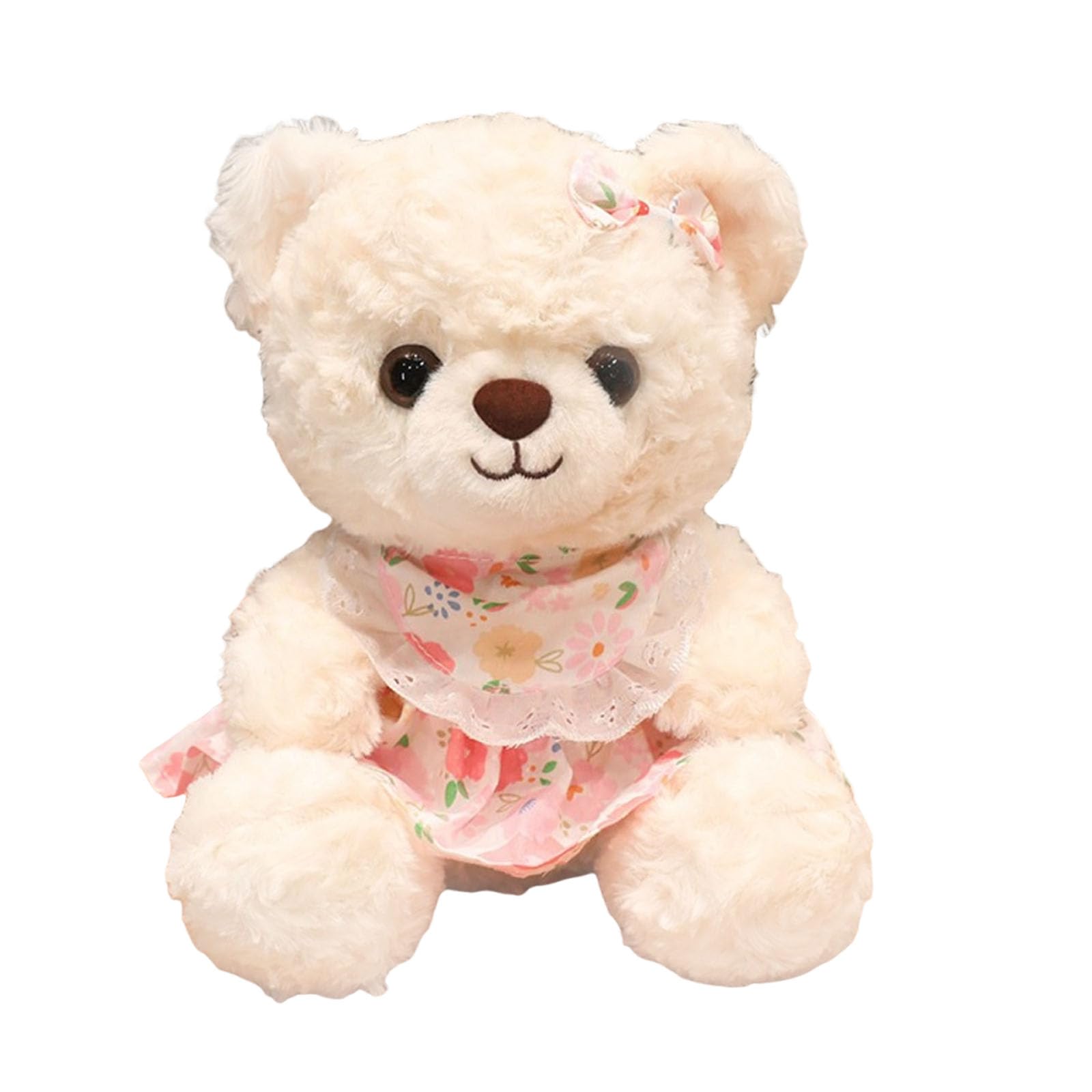 JORCEDI Cute Teddy Bear Stuffed Animal, Soft Fluffy Plush Bear, Great for Nursery Decor & Gifting. (white-C,21CM)