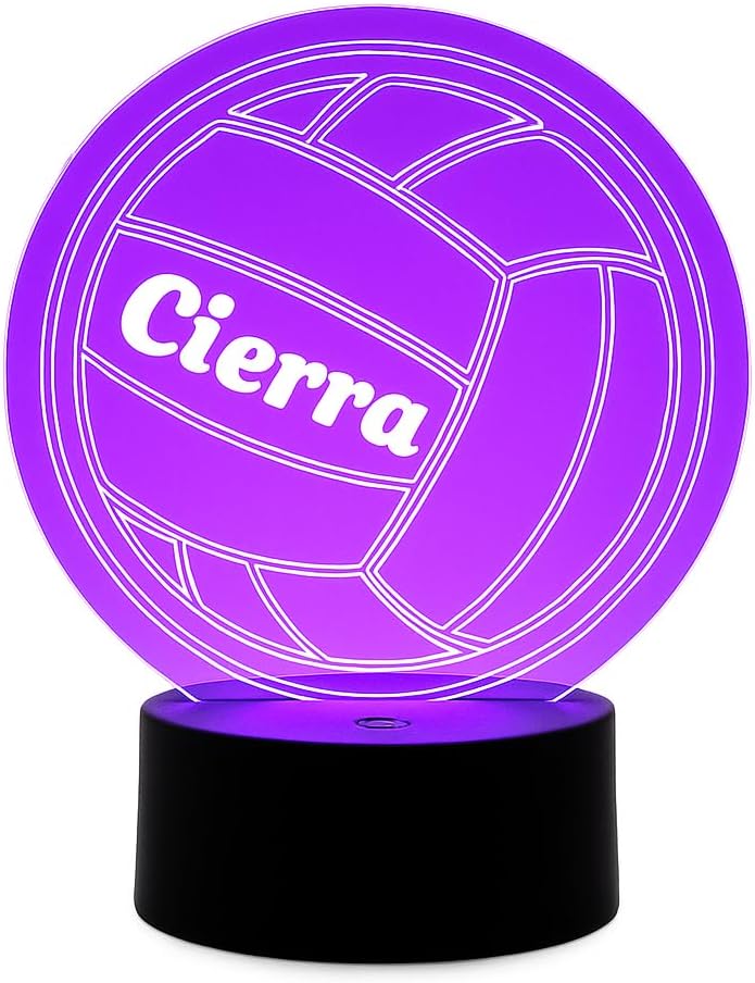Personalized Volleyball Night Light, Volleyball Gift, Great for Birthday,Teen Bedroom Desk Office Decor Lamp, Colorful Led with Remote