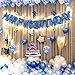 LEADTEAM Multicolor Happy Birthday Balloons Decorations Set- 13 pcs Letter Balloons Banner ,2 pcs Giant Star Foil Balloons,4 pcs Confetti Balloons,6 pcs Latex Balloons (Blue)