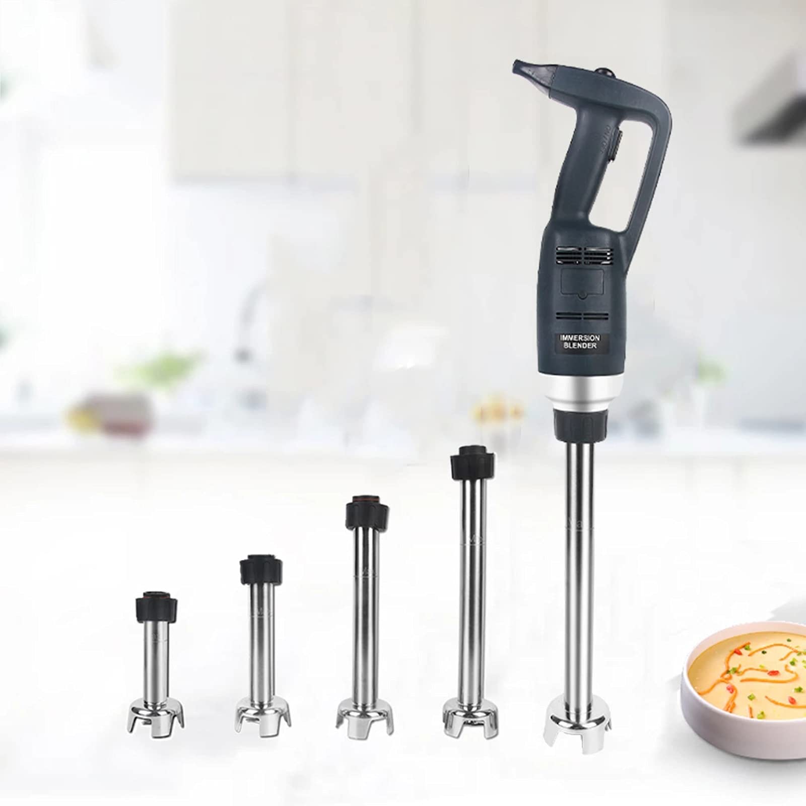 Batidora de inmersión de acero inoxidable de grado comercial de 16 pulgadas desmontable para batidora de mano, ideal para uso doméstico y comercial