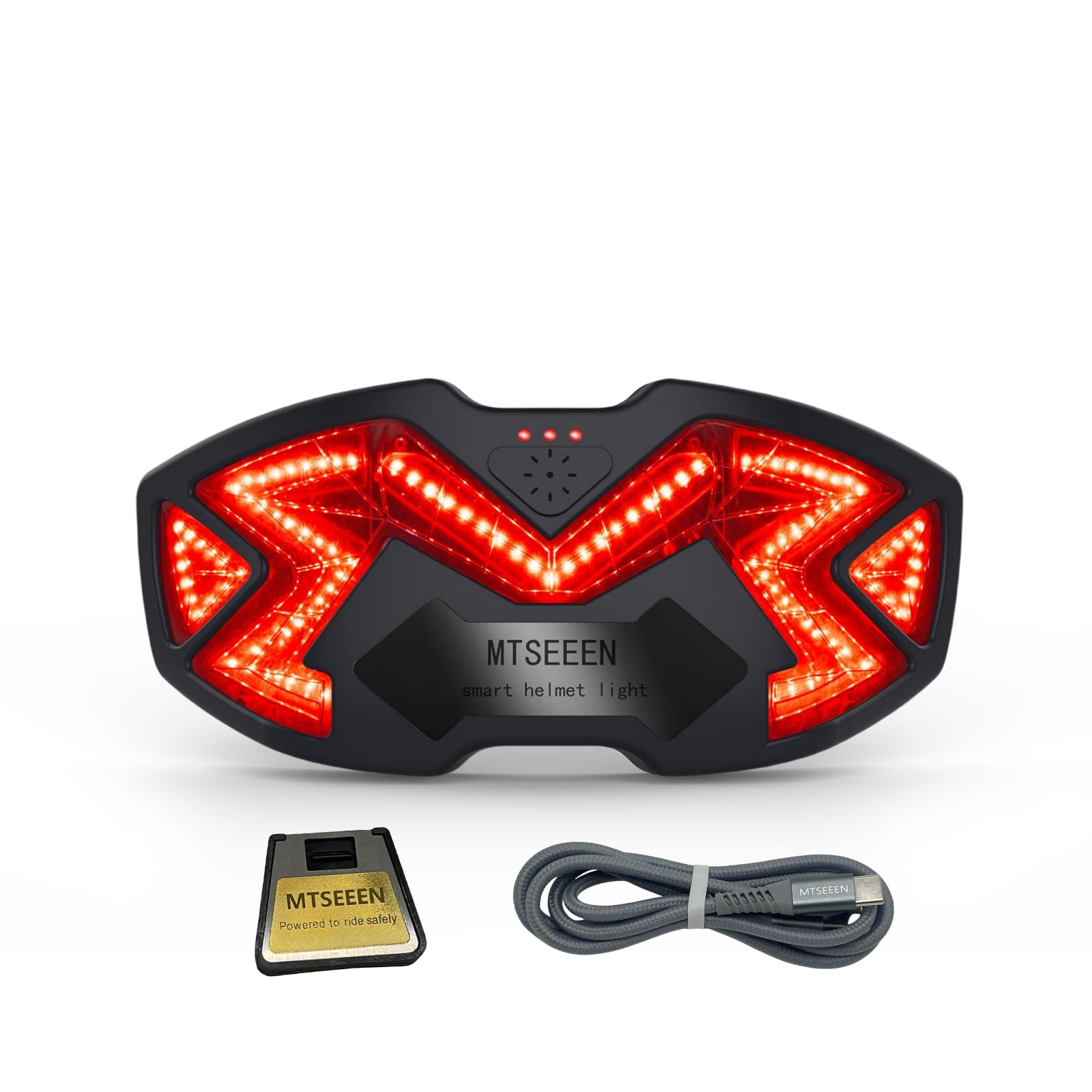 MTSEEEN Motorcycle Helmet Light, Black-Out Color, Waterproof, Super Brightness, MTSEEEN