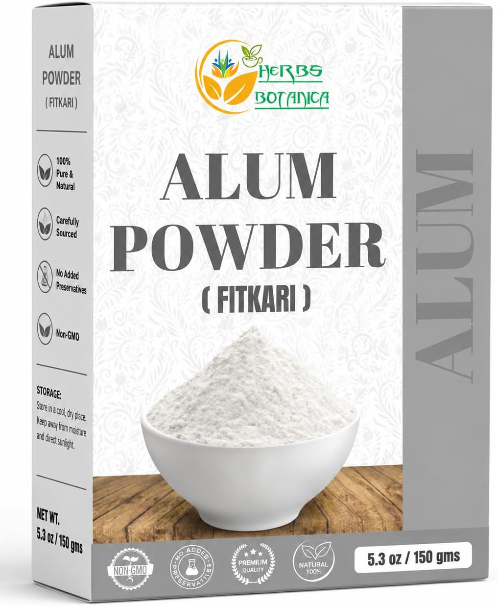 Potassium Alum Powder Pure Granulated Fitkari for Skin, Canker Sores, Alumbre en Polvo, Flowers & More - 5.30 oz