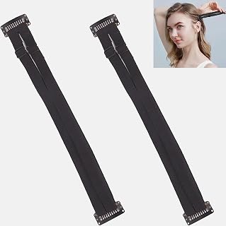 2 Pieces Face Lift Tape, Adjustable Facelift Bands with Clips, Facelift Straps Eyelids Lift Hair Band for Women Girls Face Shaping (black)