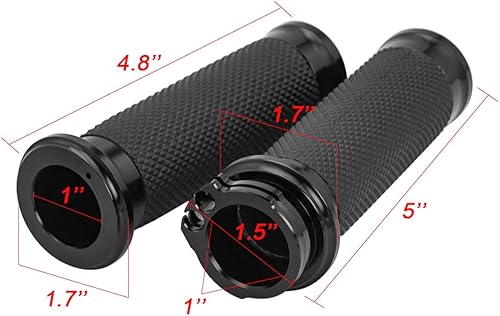 Miniatura 2 de PBYMT Empuñaduras de manillar de motocicleta de 1 pulgada, color negro, compatible con Harley Touring Honda, Yamaha, Suzuki, Kawasaki