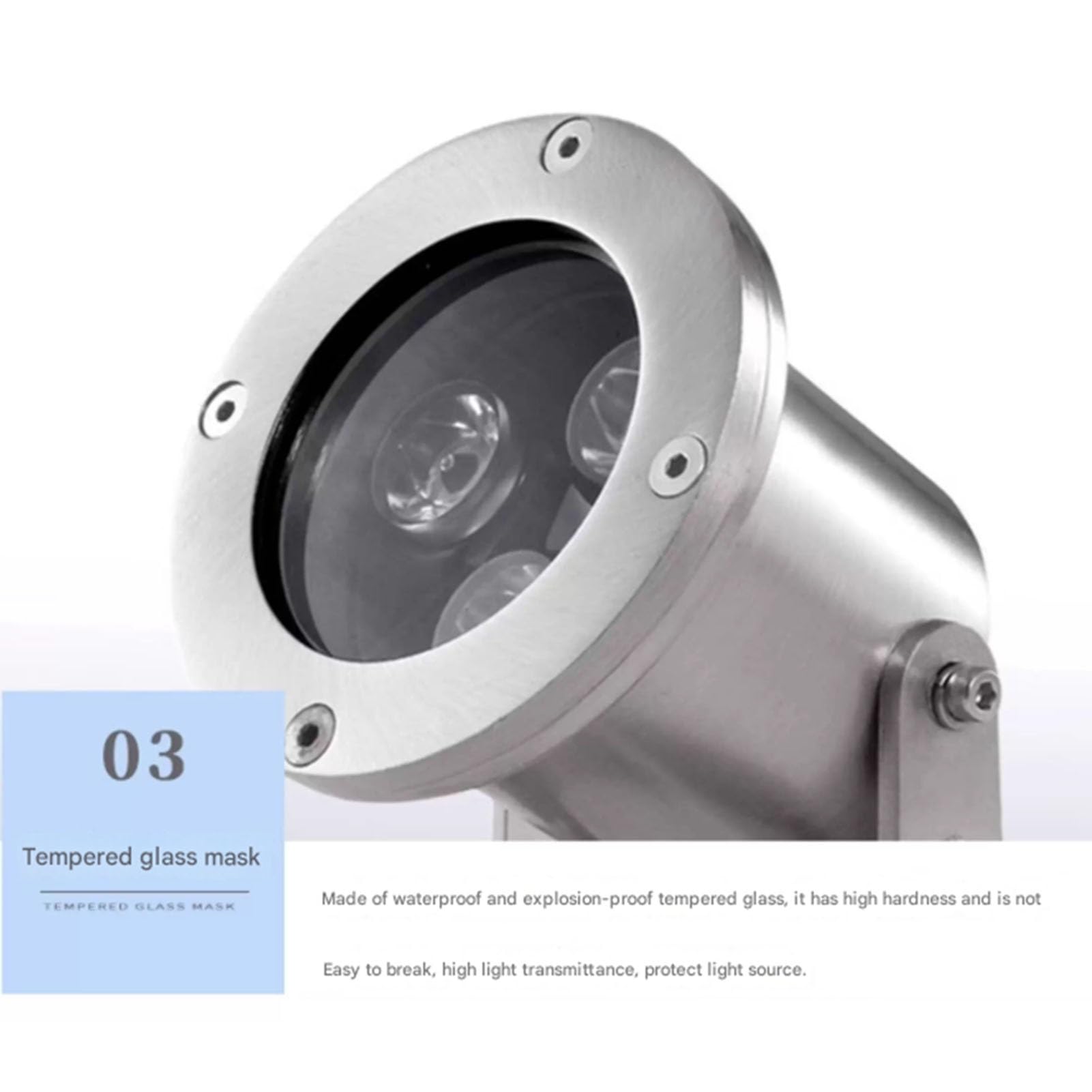RGB Faretti Piscina - Faretto Subacquei, Luci Per Fontane A LED In Acciaio Inossidabile Da 12/24V, Faretti Per Laghetti Per Pesci Impermeabili IP68, Luci Paesaggistiche Colorate Per Acquari(Blue,3W(12
