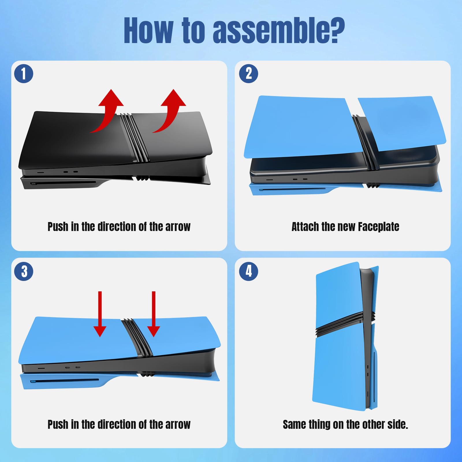 Pro Disc Edition, piastre di copertura per console PS5 Pro, pannelli di copertura compatibili con la nuova PlayStation 5 Pro, accessori protettivi di ricambio (blu stellare)