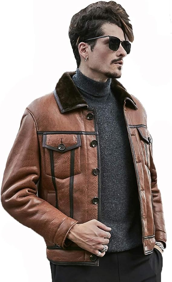 Amazon メンズムートン コート ムートン B 3 フライトジャケット 爆撃機 最強防寒ライダース コート ジャケット 通販