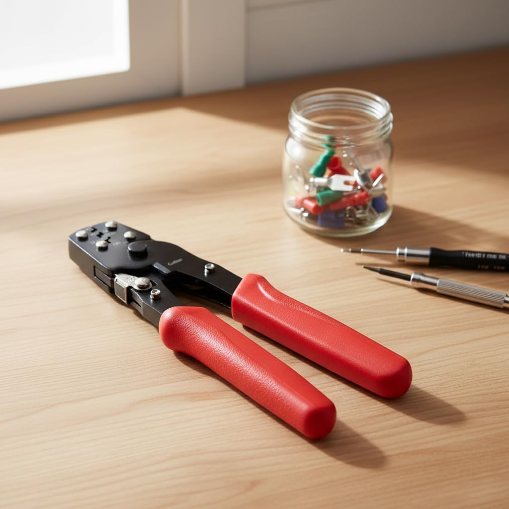 Comfy Hour 7.3" Precision Pin Crimper Tool, Multi-Function Wire Cutter for Computer D-Sub Connectors, Compatible with 14-28 AWG Terminals, Heavy Duty Metal Wire Hanger Tool, 1 Unit