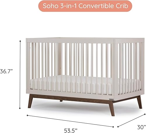 Miniatura 2 de dadada Baby Soho - Cuna convertible de madera 3 en 1 para cama infantil, fabricada en Italia, certificado GREENGUARD Gold, acabado seguro para