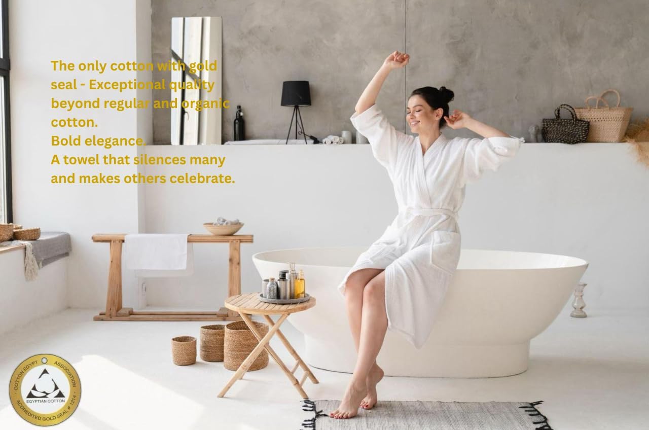 100% Egyptian Cotton Bath Towels Set Of 6 Large, Plush, Luxury & Thick. Hotel Quality, Ultra Soft, Super Absorbent, Bathroom Essentials, Face, Hand. Spa, Baby, Beach, Sheet. Pink, White (Grey, 6 pcs)