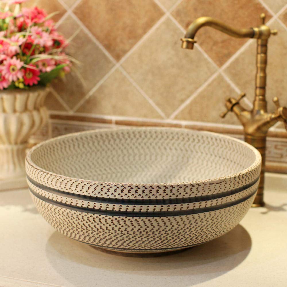 Bathroom Sink, Countertop Basin Threaded Ceramic Bathroom Vanity washbasin countertop Ceramic washbasin Bathroom Sink