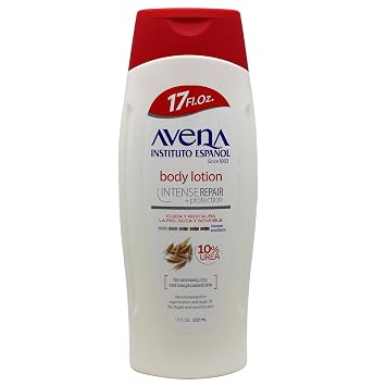 Avena Instituto Espanol Intense Repair Protection, Body Lotion for Sensitive Skin, Soothes The Skin, Intense Emollient, Soft and Glowing Skin, Dry Skin, 17 Fl Oz Each, 2- Pack, Bottles