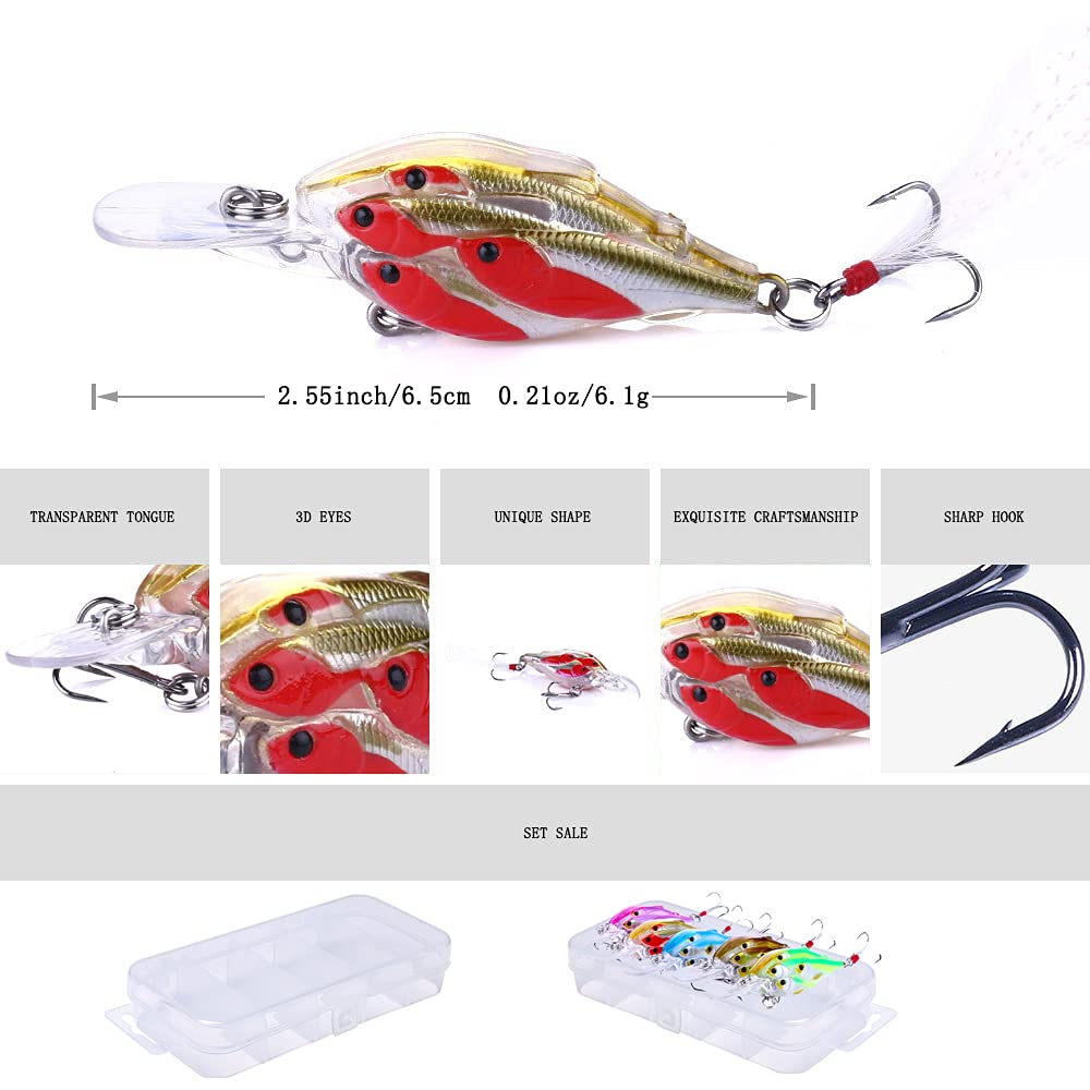 Amazon.co.jp: CrankBaits 釣り用ルアー バスのクランクベイト、淡水