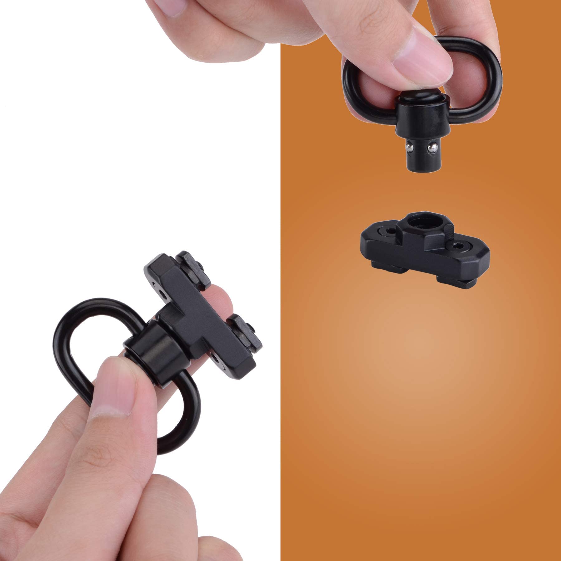 BOOSTEADY Girella Per Imbracatura Fucile - Con Pulsante, Per Cinghie A Due Punti - Foto 3