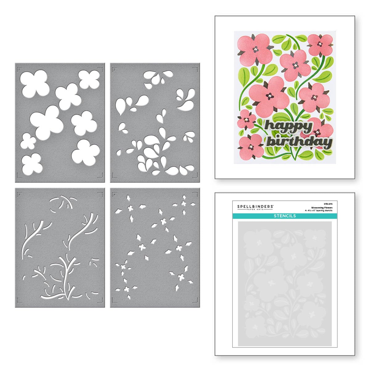 Spellbinders 4-4.5 x 6 Stencils, ONE, Clear