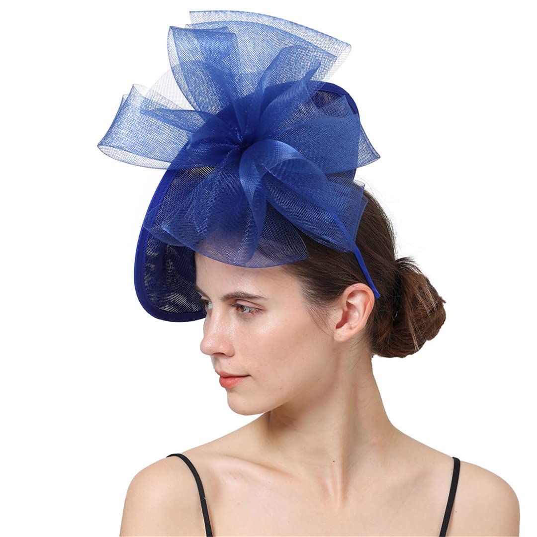 Lmtossey Fascinator - Cappelli in rete con motivo floreale, accessori per capelli da sposa