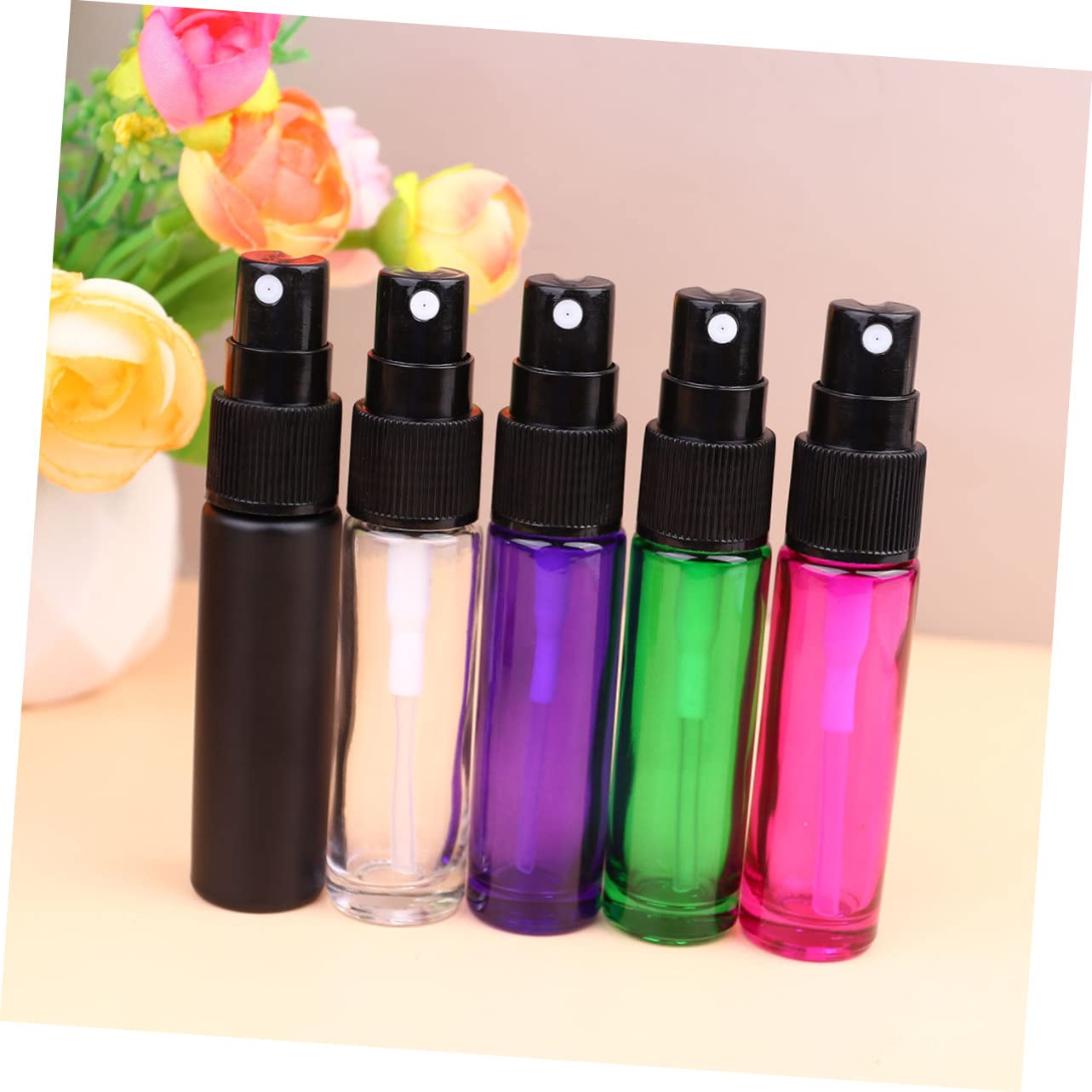 20 Stück 10ml Glas Sprühflaschen Wiederbefüllbar Tragbar für Parfüm und Ätherische Öle Reise Kosmetik Behälter Violett