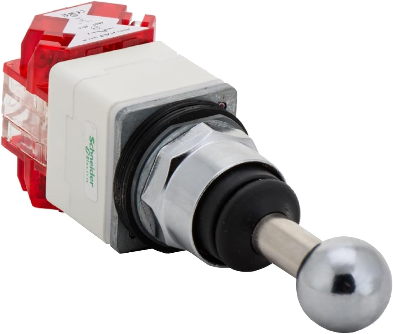 Schneider Electric Harmony 9001K Joystick Controller for Industrial Machinery, Chromium Plated Metal Bezel, Fits 30mm Cutouts, Spring Return to Center, 2 CO (9001K35H2)