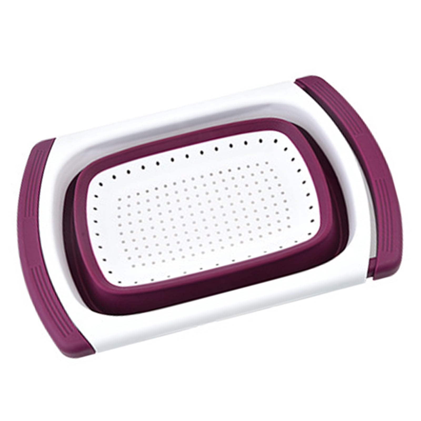 Jazuaiao Multipurpose Kitchen Strainer Vegetable Fruit Washing Drain Basket Folding Drainer Filter for Easy Draining and Cleaning Extendable Plastics Colander