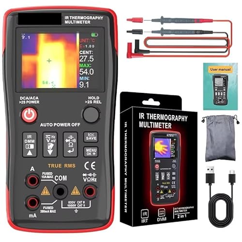 2in1 サーマルイメージャー AC/DC 電流電圧マルチメーター IRカメラ -20℃ 〜 550℃ 床パイプライン加熱電子検査
