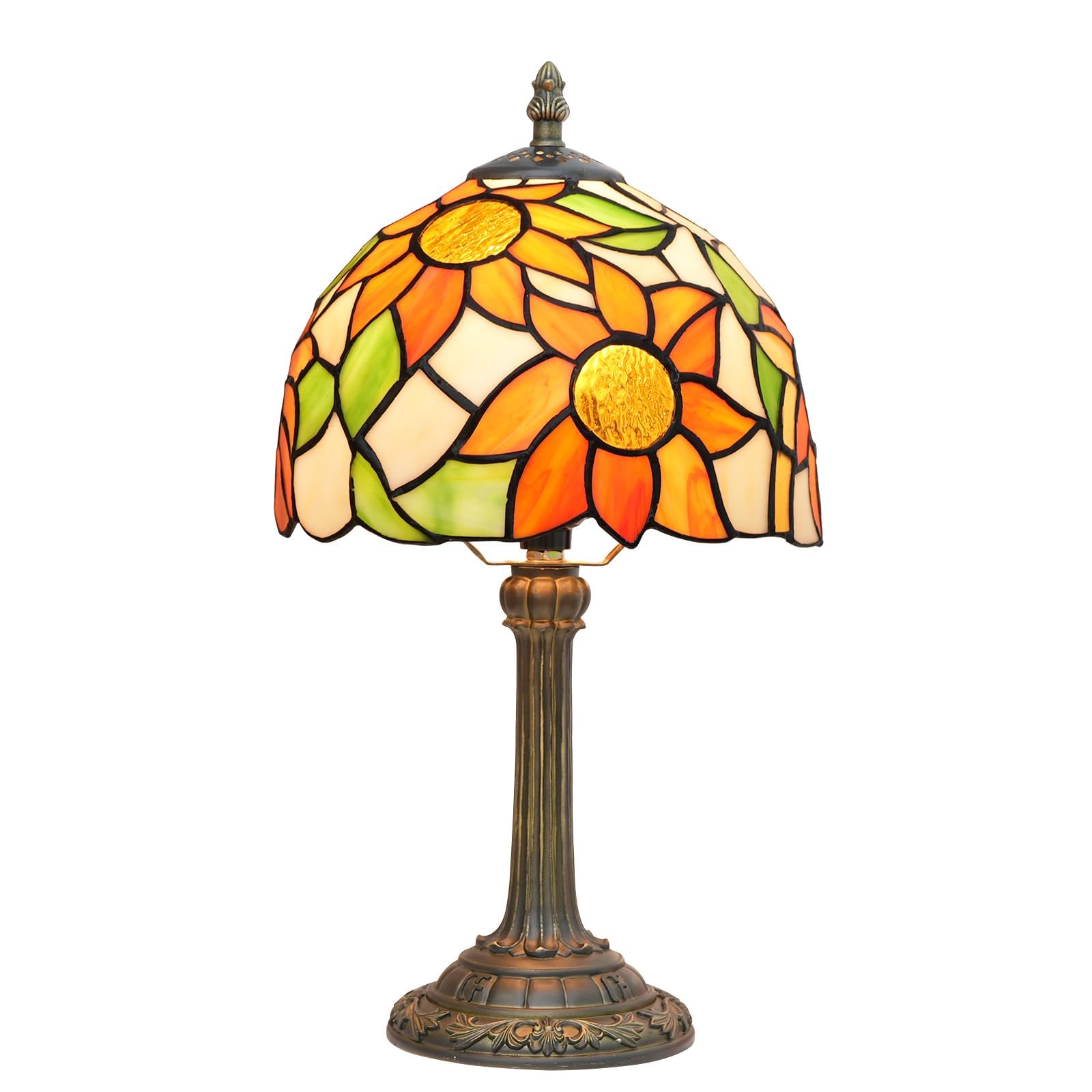 wecrejoni Tiffany Lamp Stained Glass lamp Small Bedside Table Lamps for Living Room Bedroom Dorm Kitchen Home Decor Festival Birthday Gift,Sunflower — image 1