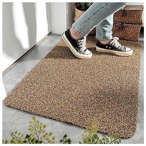 Felpudo atrapa suciedad gris para evitar suelos sucios, alfombra con respaldo de goma 2