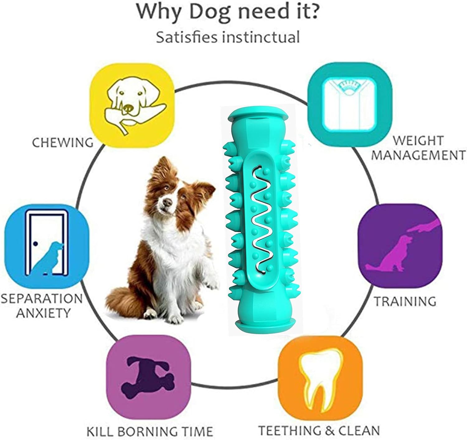 Pet Supplies : UZiLaCo Dog Chew Toys for Aggressive Chewers - Indestructible Non-Toxic Natural Rubber -Puppy Teethbrush Cleaning Chews for Small/Medium/ Large Breed : 