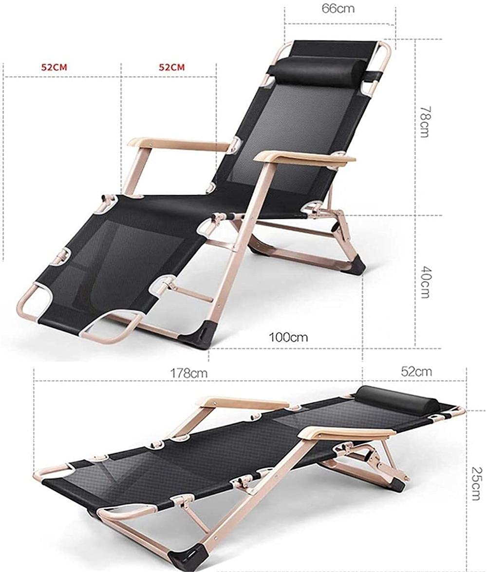 sdneNest Tumbona reclinable ajustable para jardín, plegable, marco de aluminio, colchón grueso de tres patas, almohada extraíble, color gris, azul B