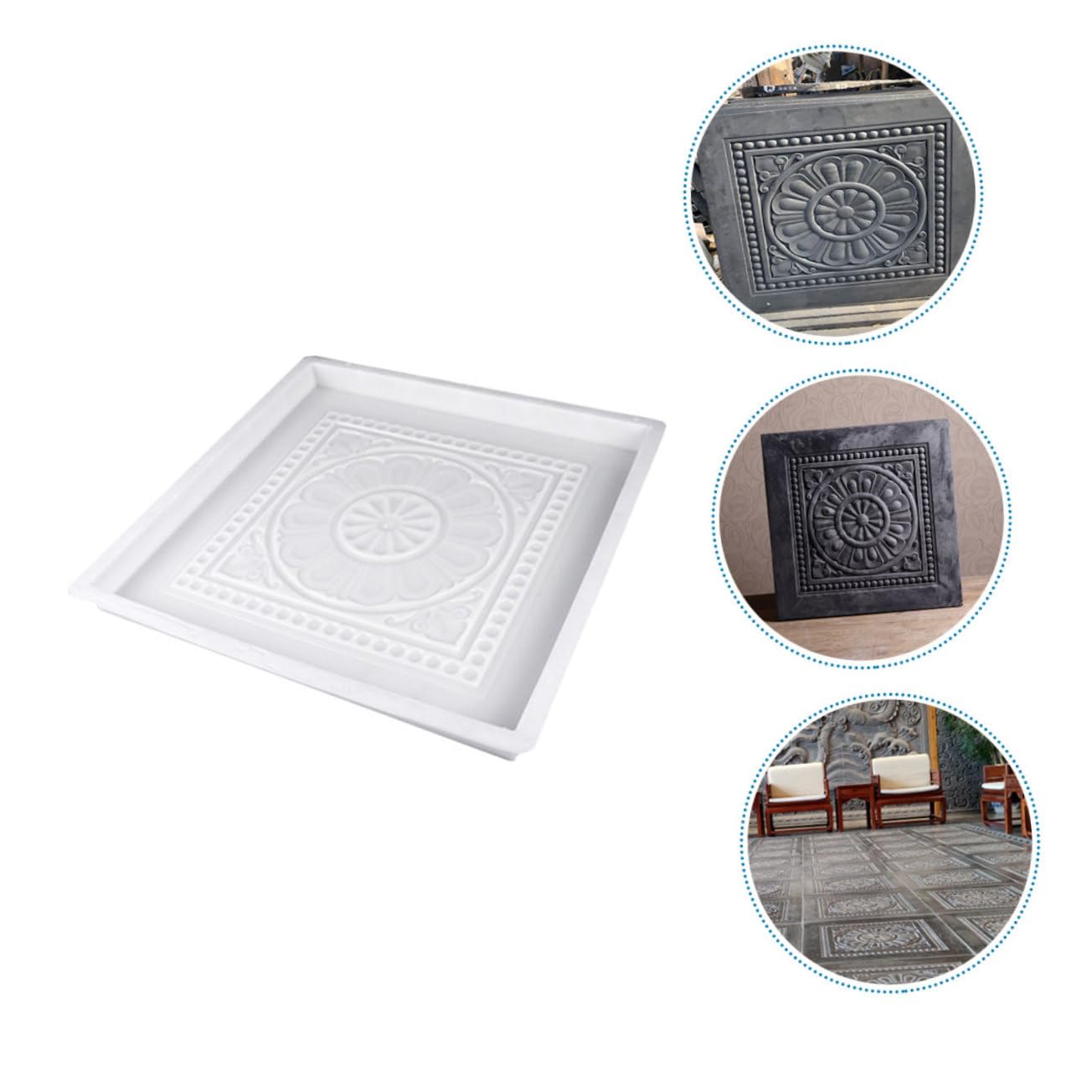 DOITOOL Stampo in Plastica Riutilizzabile per Cemento, Mattoni Decorativi da Giardino, Design Antico per Pavimentazione e Viali All’Aperto