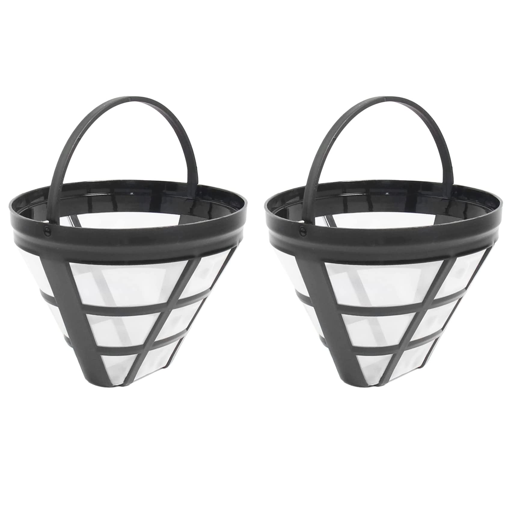 Nihcora Black&White 2Pack No.4 Reusable Coffee Maker Basket Filter For Filters, Fit Most 8-12 Cup Basket Drip Coffee Machine
