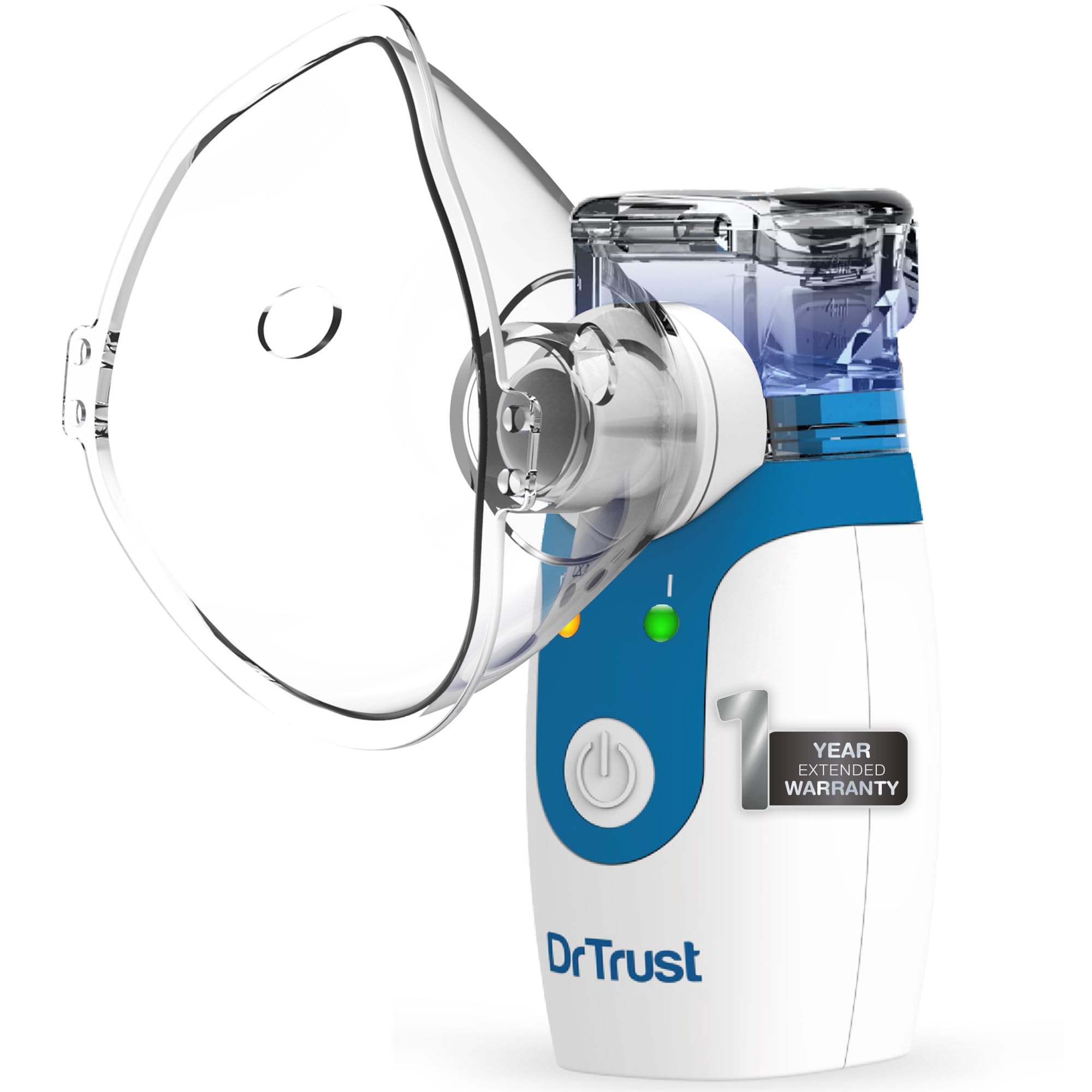Dr Trust USA Portable Ultrasonic Mesh Nebulizer Machine Cool Mist Inhaler for Adults & Kids (White) 404