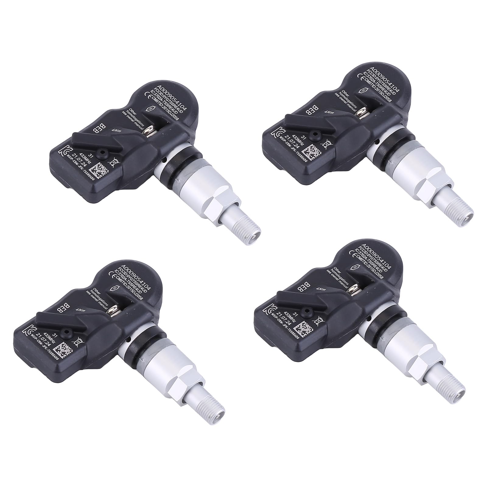 BYNYXI 4 sensori di pressione pneumatici TPMS A0009054104 compatibili per Mercedes W213 Classe A W177 W167 W247 W257 RDK Sensori di pressione pneumatici Sistema di monitoraggio della pressione