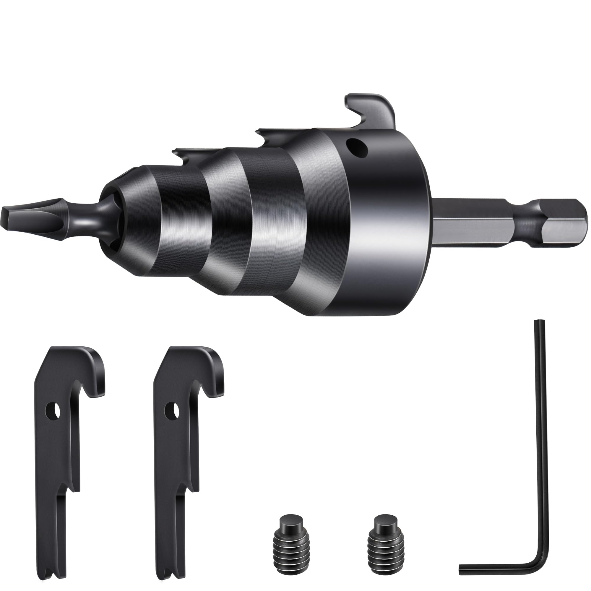 Feekoon Power Conduit Reamer with Improved Bit Retention, Reamer Tool for 1/2'', 3/4'' and 1'' Pipe, Conduit Bender with Blade Kit - 2 Blades, 2