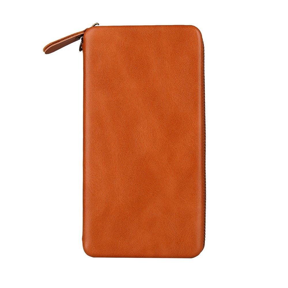 Executive Wallet Case with Magnetic Fixation And Zipper Closure Compatibile con Nokia Lumia 810 - Brown