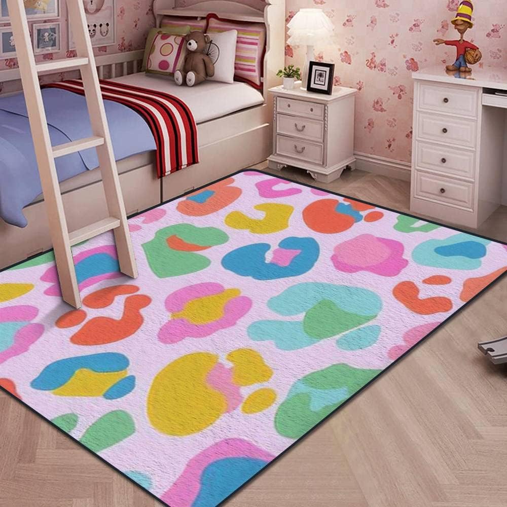 Amazon.com: Soft Kids Play Area Rugs 3D Home Animal Skin Print Rainbow ...