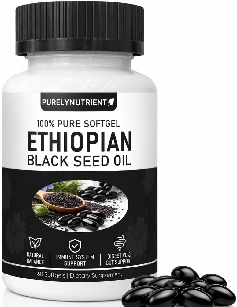 Ethiopian Black Seed Oil - Non-GMO, Gluten-Free, 60 Count