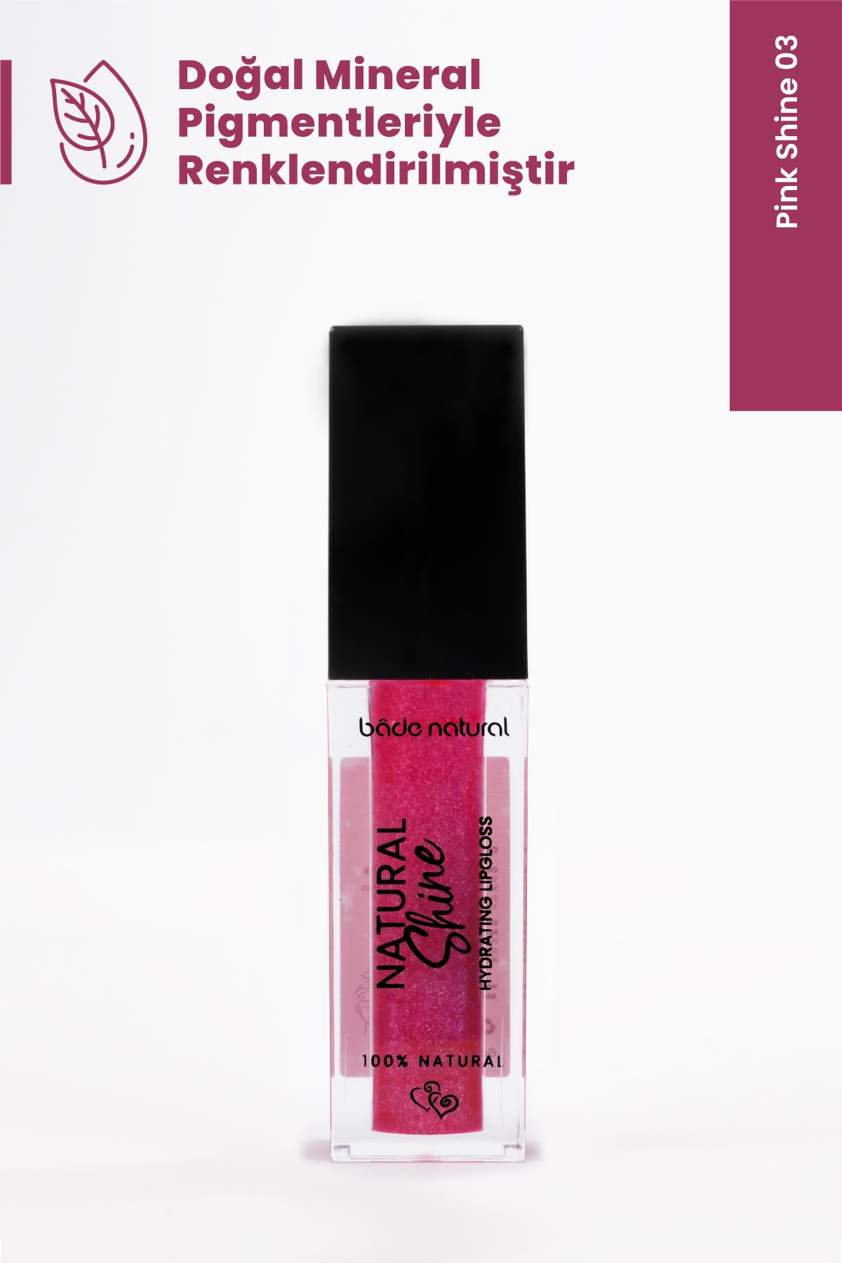 Bade Natural Nemlendirici Lipgloss Pink Shine 03 Dudak Parlatıcısı