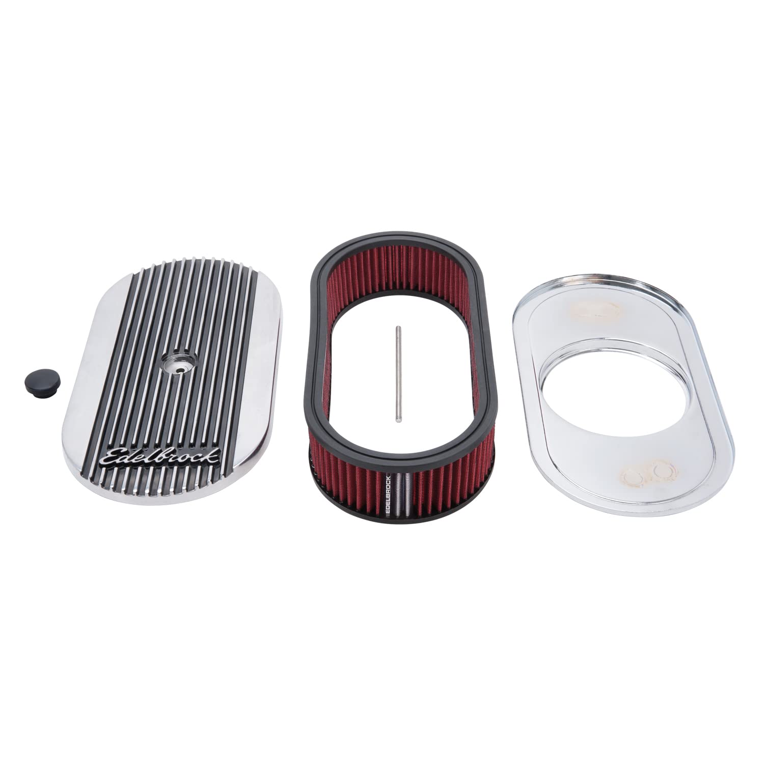Edelbrock 4273 Elite Series owalny filtr powietrza do pojedynczego 4-cylindrowego gaźnika