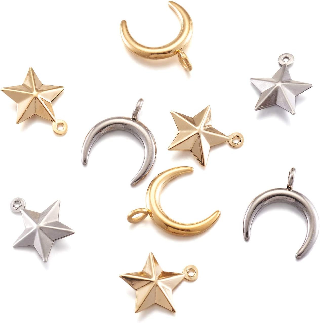 Craftdady Metal Finding Charms Solid Pendants with Loop for Jewelry Craft