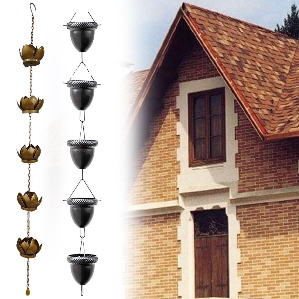 Élégante chaîne de pluie d'extérieur en alliage d'aluminium, idéale pour diriger l'eau de pluie et embellir les jardins (A)