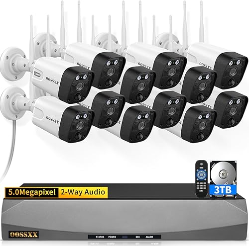 Miniatura 12 de (5.5MP y audio de 2 vías) Detección PIR 3K 1944P Antenas duales mejoran WiFi Sistema de cámara inalámbrica de seguridad para el hogar