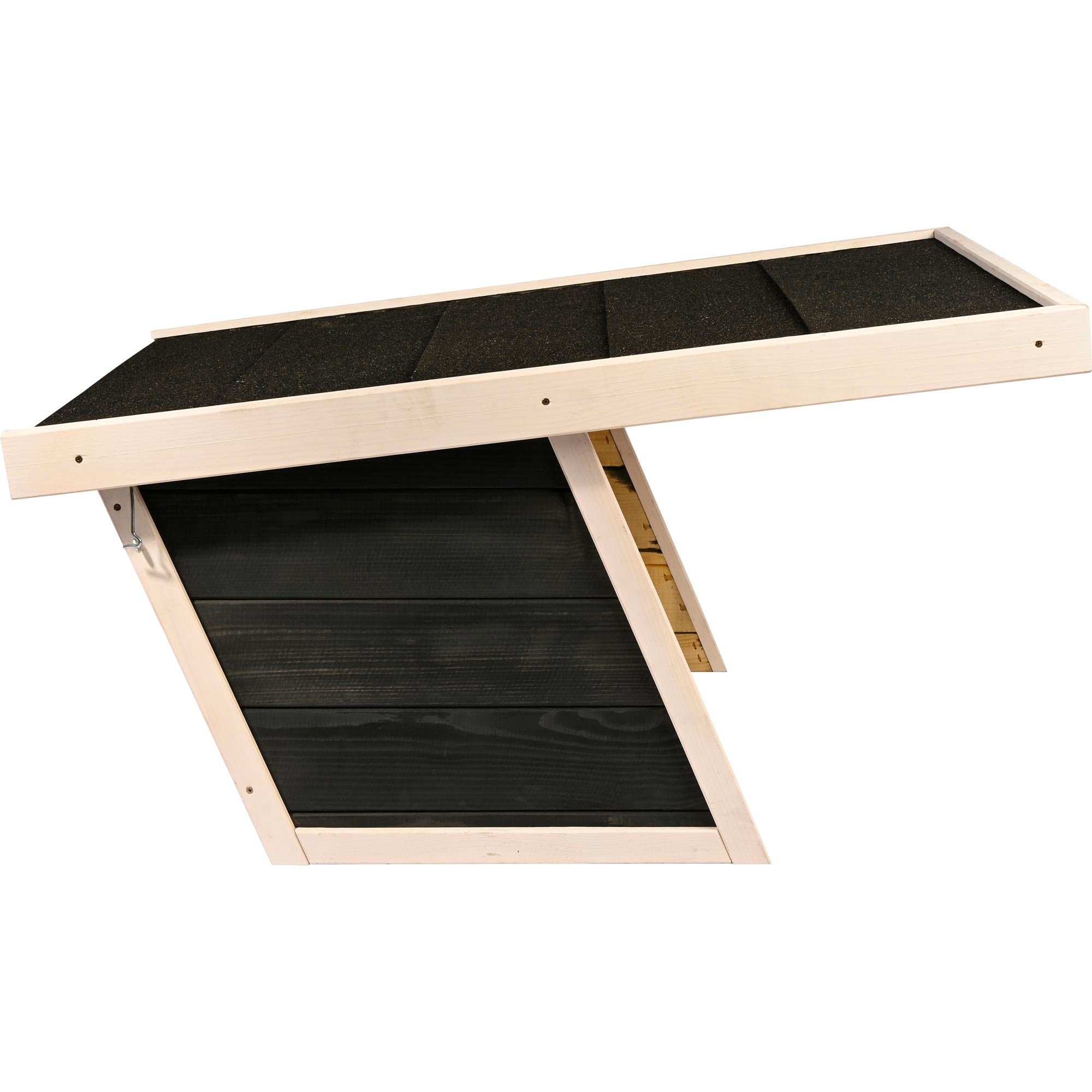 dobar® Garaje para Robot cortacésped Suburb I, Techo Plano de Madera, Refugio para Robot de césped de Madera Maciza con betún, Color Antracita y Blanco