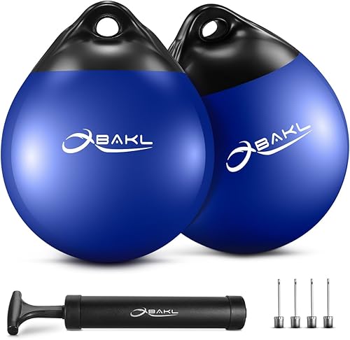 OBAKL Par de bolas de vinilo para boya de barco, 9.8 x 12.2 pulgadas, bola redonda para guardabarros de barco para boya de amarre, boya flotante de