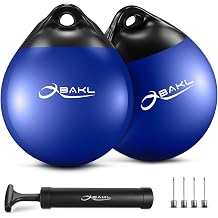 Pair of Vinyl Boat Buoy Balls, 9.8 x 12.2 Inches Round Boat fenders Ball for Boat Mooring Buoys, Anchor Float Buoy and Mooring Fender