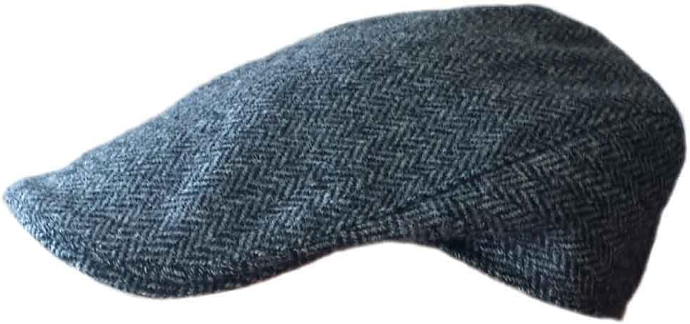 Hanna Hats Donegal Touring Tweed Flat Cap, Grey Colour