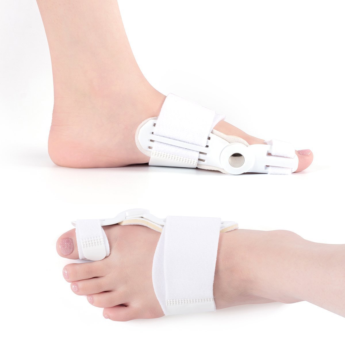 Pedimend Toes Straighteners with Adjustable Compression Straps - Hallux Valgus Foot Pain Relief - For Hallux Valgus / Crooked Toes / Hammer Toes / Metatarsalgia - Unisex - Foot Care