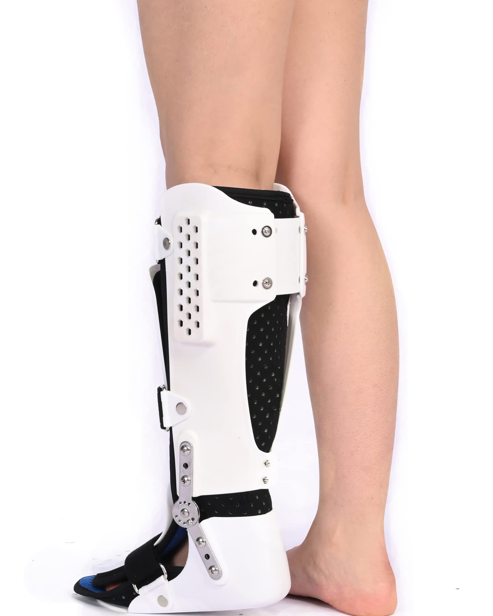 Estabilizador ortopédico ajustable para caída del pie, fascitis plantar, férula nocturna, soporte para el arco del pie, bota para caminar para fractura de tobillo de pantorrilla, derecha, L