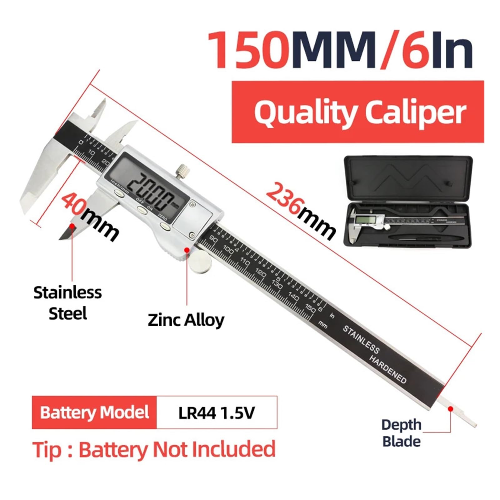 Calibrador Vernier Paquímetro Profesional Herramientas De Carpintería Herramienta De Medición Regla Micrométrica Calibre De Acero Inoxidable Calibre De Cuadrante,Box Quality Caliper