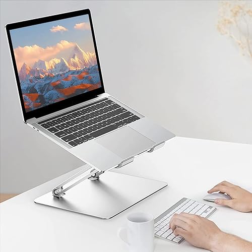 Miniatura 7 de Miady Soporte ajustable para computadora portátil, soporte de aluminio resistente para laptop, elevador plegable para laptop, soporte portátil para