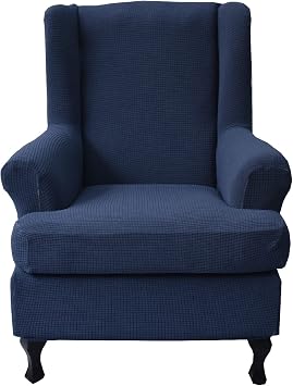 KRFOONN Stretch Wing Chair Slipcovers 2 Piece Wingback Chair Covers, 02